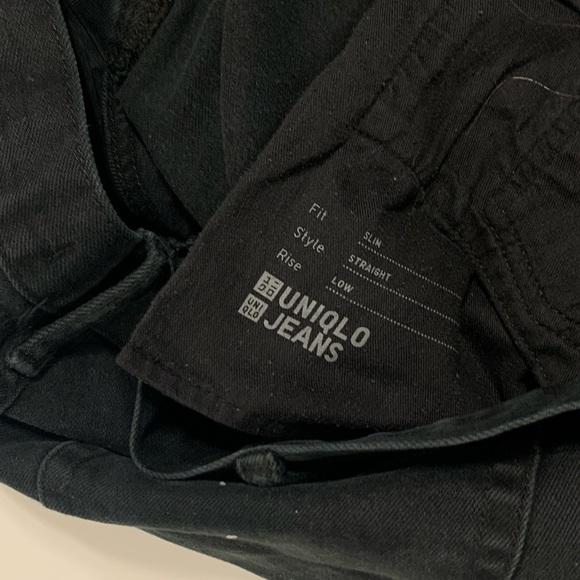 Uniqlo 42x32 Black Denim Slim - Picture 5 of 7